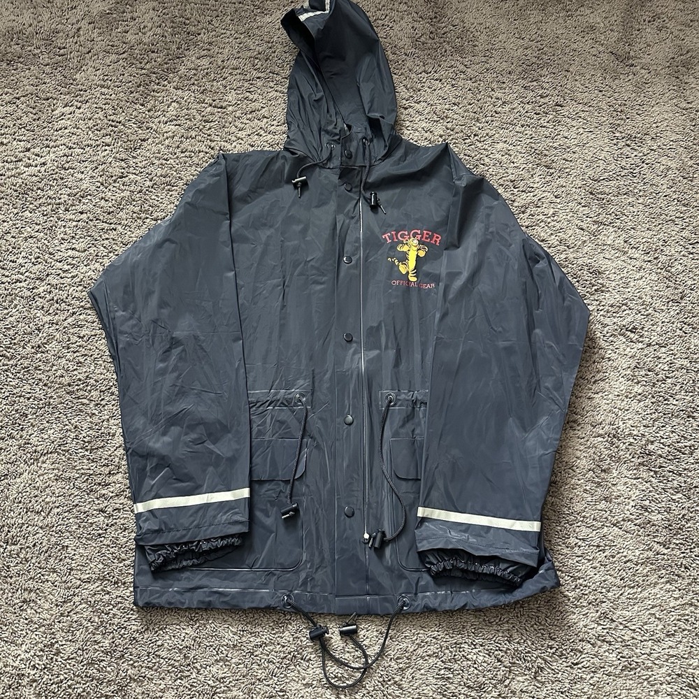 Disney Store Tigger Official Gear Vintage Navy Adult Size Unisex Rain Coat